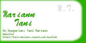 mariann tani business card